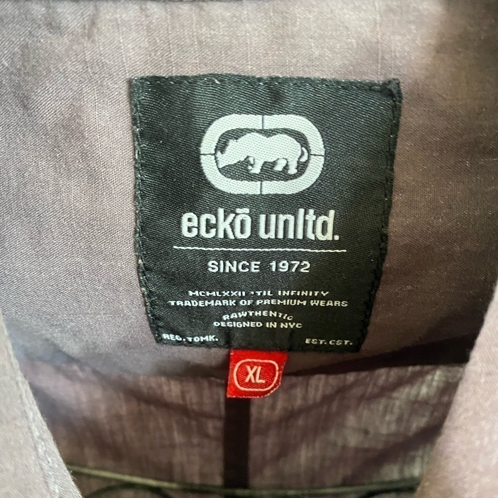 Ecko Unltd Grey collared button up shirt size XL - Picture 4 of 8